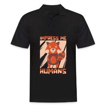 Roter Panda - Männer Poloshirt - Schwarz - Vorne - Kai (181cm)
