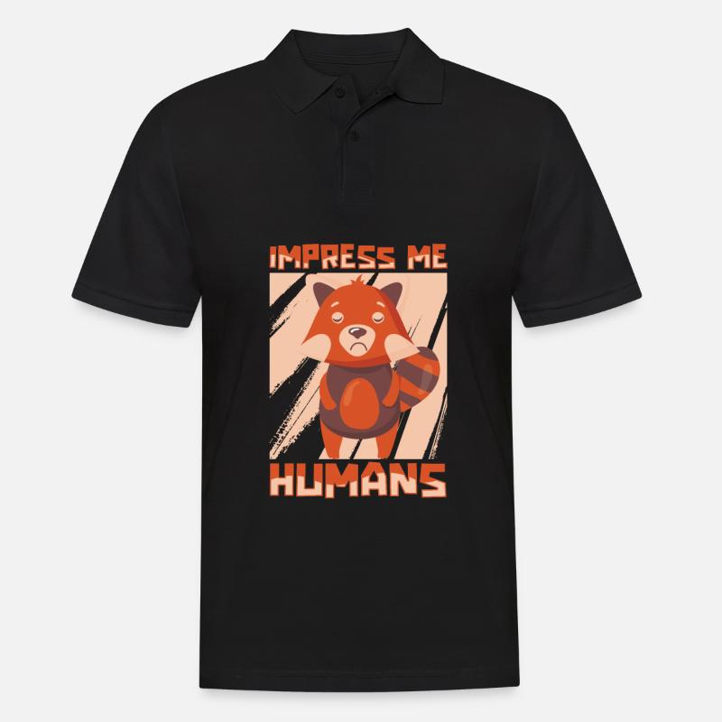 Red panda - Men's Polo Shirt - black