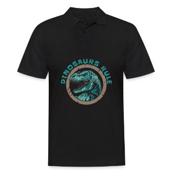 Dinosaurier Erwachsener Dinosaurier - Männer Poloshirt - Schwarz - Vorne - Kai (181cm)