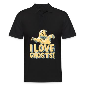 Halloween Funny I Love Ghosts - Men's Polo Shirt - black - Front - Kai (181cm)