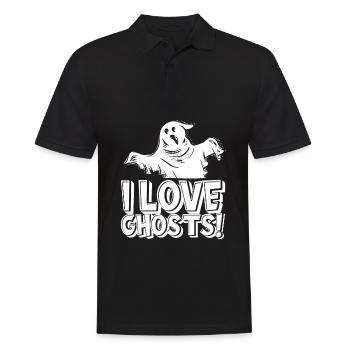 Halloween I Love Ghosts - Men's Polo Shirt - black - Front - Kai (181cm)