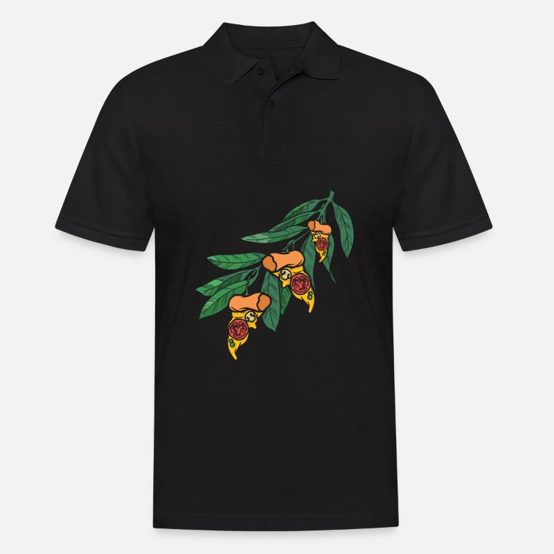 Pizza Blätter - Männer Poloshirt - Schwarz