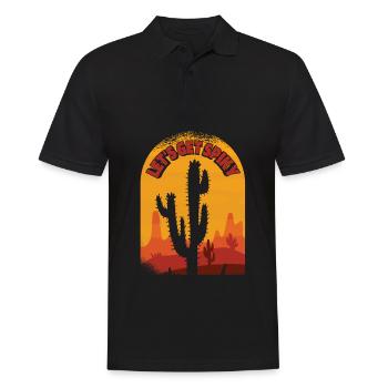 Cactus Garden - Men's Polo Shirt - black - Front - Kai (181cm)