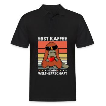 Schnabeltier Platypus Sonnenbrille Kaffee - Männer Poloshirt - Schwarz - Vorne - Kai (181cm)