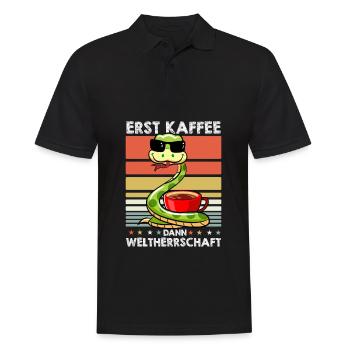 Schlange Sonnenbrille Kaffee - Männer Poloshirt - Schwarz - Vorne - Kai (181cm)