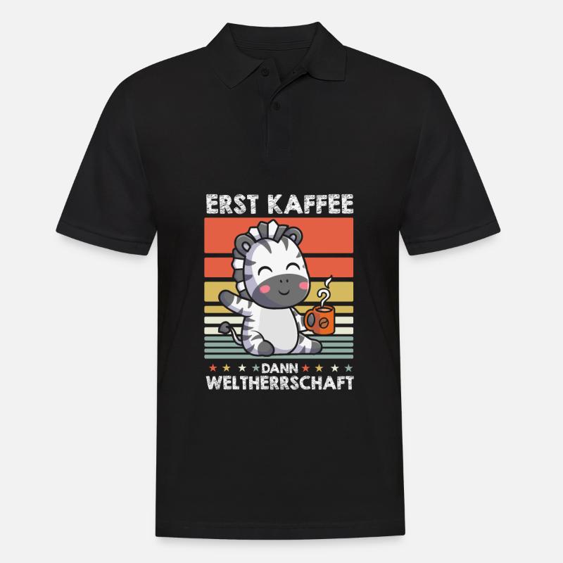 Zebra Kaffee - Männer Poloshirt - Schwarz