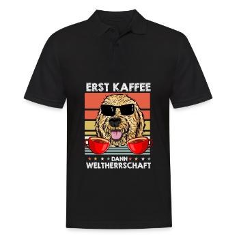 Golden Doodle Sonnenbrille Kaffee - Männer Poloshirt - Schwarz - Vorne - Kai (181cm)
