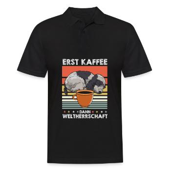 Cocker Spaniel Kaffee - Männer Poloshirt - Schwarz - Vorne - Kai (181cm)