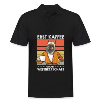 Brussels Griffon Kaffee - Männer Poloshirt - Schwarz - Vorne - Kai (181cm)