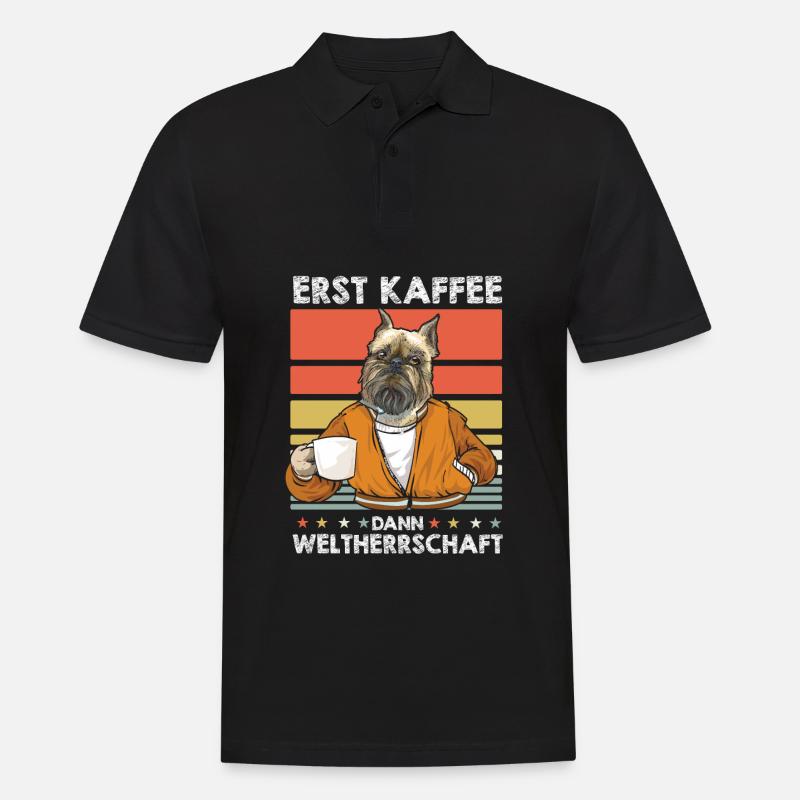 Brussels Griffon Kaffee - Männer Poloshirt - Schwarz