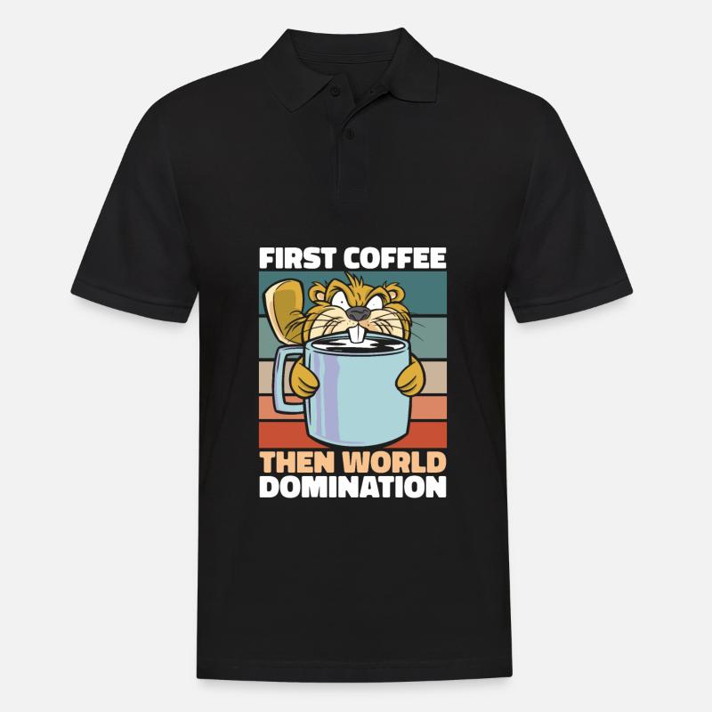 Biber Kaffee - Männer Poloshirt - Schwarz