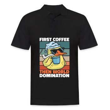 Ente Kaffee Sonnenbrille - Männer Poloshirt - Schwarz - Vorne - Kai (181cm)