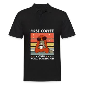 Schnabeltier Platypus Sonnenbrille Kaffee - Männer Poloshirt - Schwarz - Vorne - Kai (181cm)