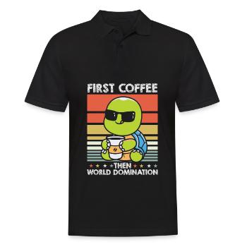 Turtle Coffee Sunglasses - Men's Polo Shirt - black - Front - Kai (181cm)