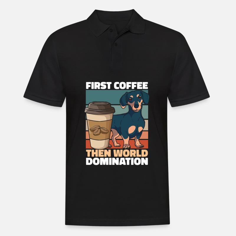 Teckel Café teckel - Polo Homme - noir