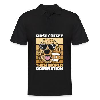 Golden Doodle Kaffee Sonnenbrille - Männer Poloshirt - Schwarz - Vorne - Kai (181cm)