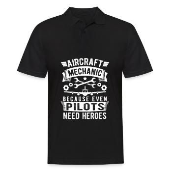 Flugzeug Mechaniker Lustig - Männer Poloshirt - Schwarz - Vorne - Kai (181cm)