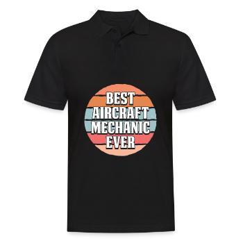 Flugzeug Mechaniker - Männer Poloshirt - Schwarz - Vorne - Kai (181cm)