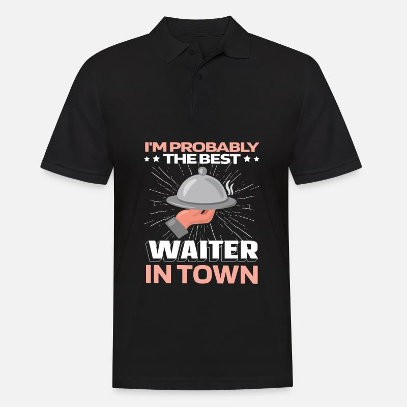 Kellner Kellnerin Witzig - Männer Poloshirt - Schwarz