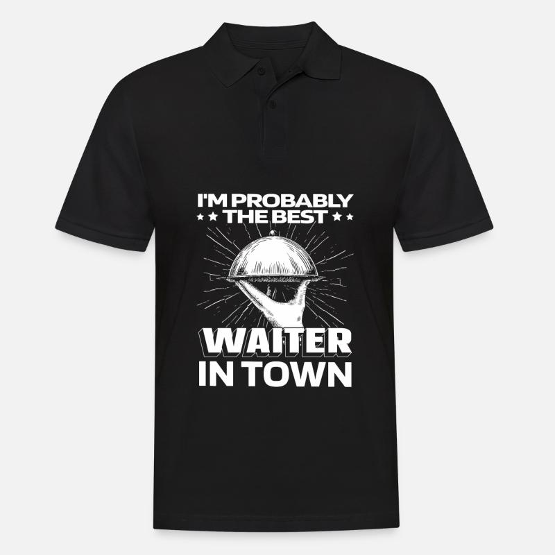 Kellner Kellnerin Witzig - Männer Poloshirt - Schwarz
