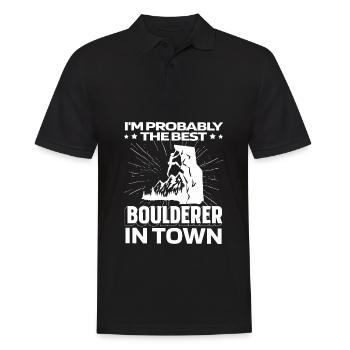 Bouldern Bouldering Lustig - Männer Poloshirt - Schwarz - Vorne - Kai (181cm)