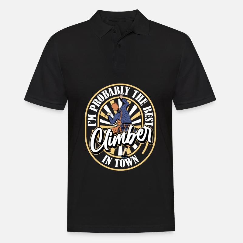 Klettern Kletterer Lustig - Männer Poloshirt - Schwarz