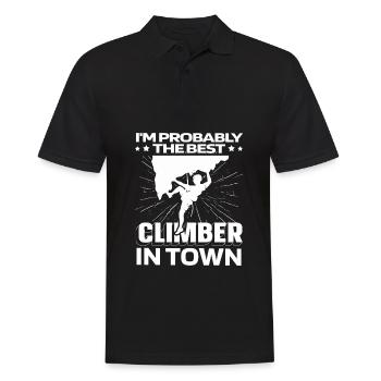 Klettern Kletterer Witzig - Männer Poloshirt - Schwarz - Vorne - Kai (181cm)
