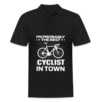 Rennrad Radsport Radsportler Lustig - Männer Poloshirt - Schwarz - Vorne - Kai (181cm)