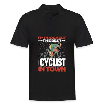 Rennrad Radsport Radsportler Lustig - Männer Poloshirt - Schwarz - Vorne - Kai (181cm)