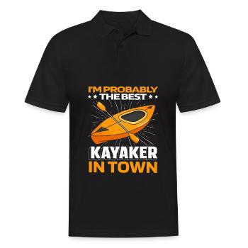 Kajaker Witzig - Männer Poloshirt - Schwarz - Vorne - Kai (181cm)
