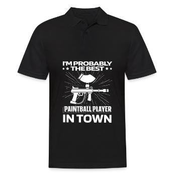 Paintball Lustig - Männer Poloshirt - Schwarz - Vorne - Kai (181cm)