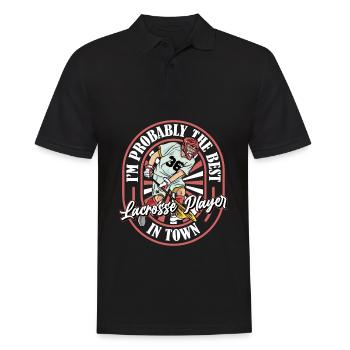 Lacrosse Witzig - Männer Poloshirt - Schwarz - Vorne - Kai (181cm)