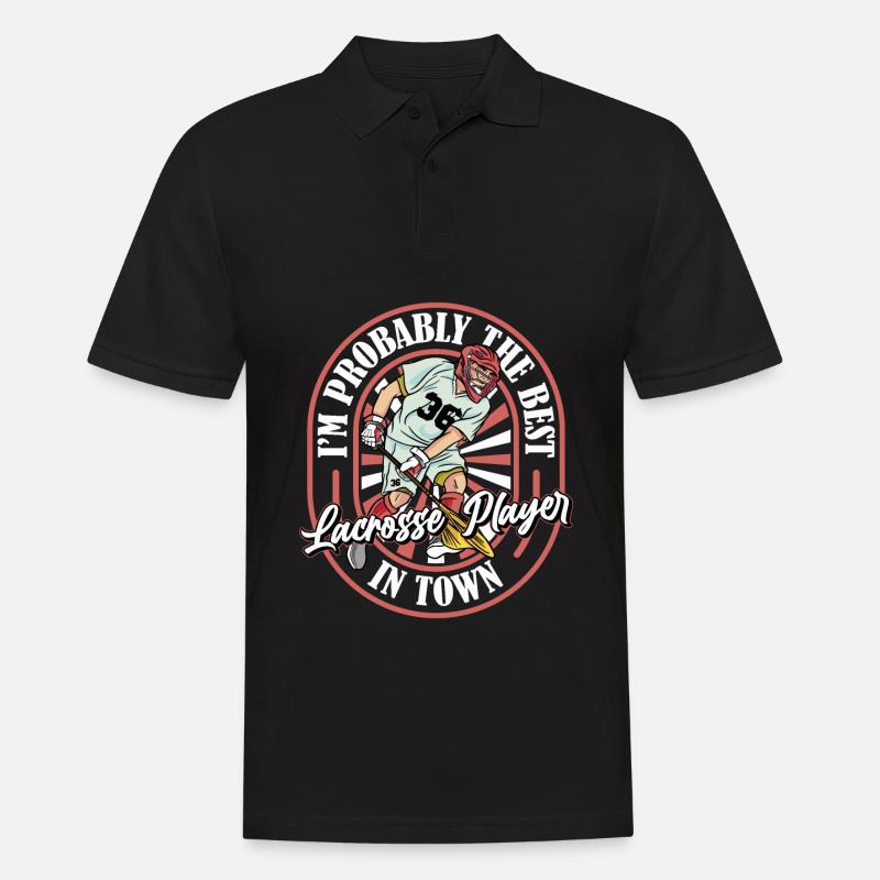 Lacrosse Witzig - Männer Poloshirt - Schwarz
