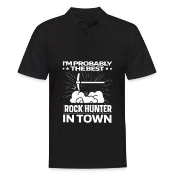 Geologist stone collector Witzig - Men's Polo Shirt - black - Front - Kai (181cm)
