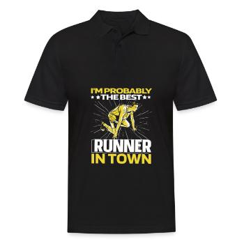 Coureur Joggeur Coureur Course drôle - Polo Homme - noir - Devant - Kai (181cm)