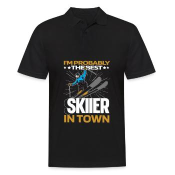 Skiing Apres Ski Fun - Men's Polo Shirt - black - Front - Kai (181cm)