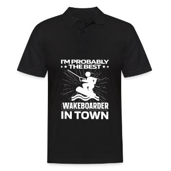Wakeboard Wakeboarder Witzig - Männer Poloshirt - Schwarz - Vorne - Kai (181cm)