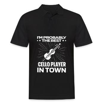 Cello Cellist Witzig - Männer Poloshirt - Schwarz - Vorne - Kai (181cm)