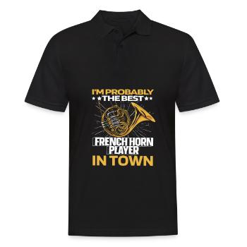 Hornist French Horn Lustig - Männer Poloshirt - Schwarz - Vorne - Kai (181cm)