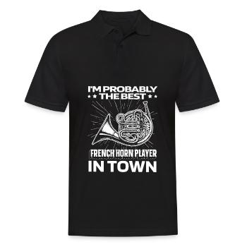 Hornist French Horn Lustig - Männer Poloshirt - Schwarz - Vorne - Kai (181cm)
