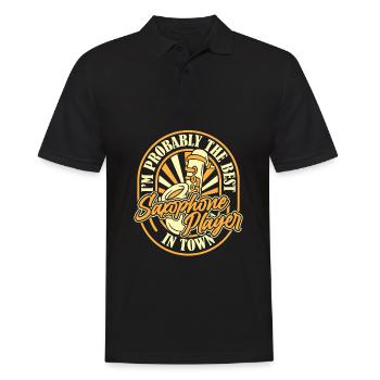 Saxophone Saxophone Funny - Men's Polo Shirt - black - Front - Kai (181cm)