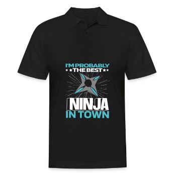 Ninja Lustig - Polo Homme - noir - Devant - Kai (181cm)