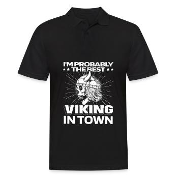 Viking Skull - Men's Polo Shirt - black - Front - Kai (181cm)