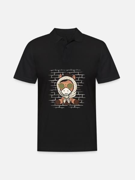 Pferd Reitsport - Männer Poloshirt - Schwarz