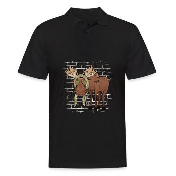 Elch Sonnenbrillenschal - Männer Poloshirt - Schwarz - Vorne - Kai (181cm)