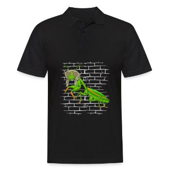 Mantis Gottesanbeterin Sonnenbrillenschal - Männer Poloshirt - Schwarz - Vorne - Kai (181cm)