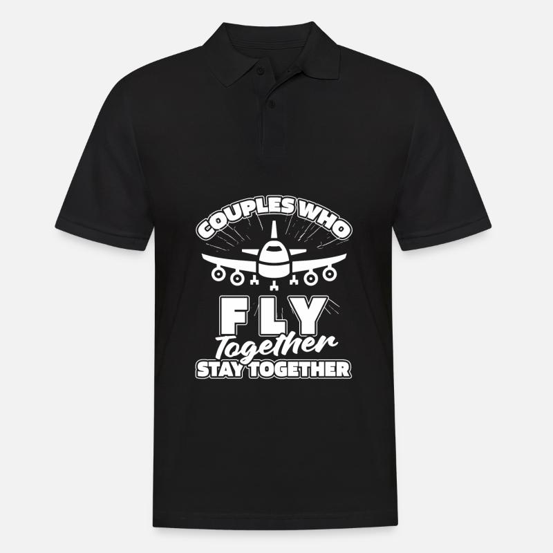 Flugbegleiter Stewardess Paar - Männer Poloshirt - Schwarz