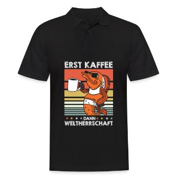 Clownfisch Kaffee Sonnenbrille - Männer Poloshirt - Schwarz - Vorne - Kai (181cm)