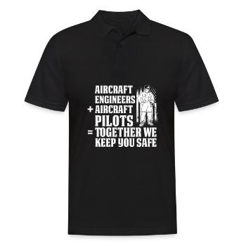 Flugzeug Mechaniker Lustig - Männer Poloshirt - Schwarz - Vorne - Kai (181cm)