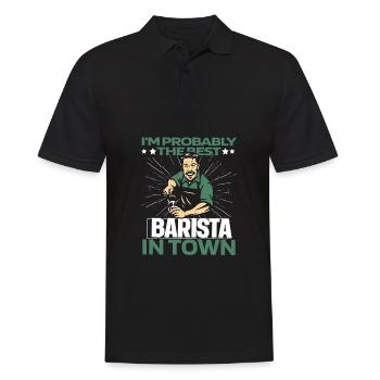 Barista Kaffee Lustig - Männer Poloshirt - Schwarz - Vorne - Kai (181cm)